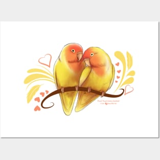 Peach Faced Lutino Lovebirds Posters and Art